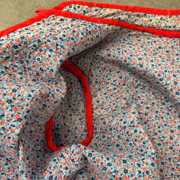 Vintage Y2K 90's Red Mini Floral Print Quilted Jacket Reversible Medium - Picture 6 of 8